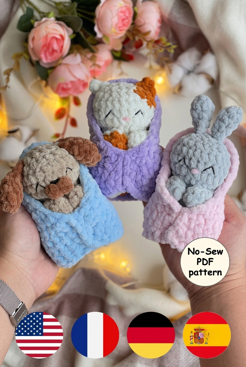 Amigurumi Crochet Pattern Set | No-Sew Animal PDF Download