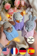 Amigurumi Crochet Pattern Set | No-Sew Animal PDF Download